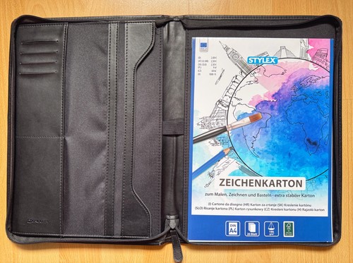 Mappe schwarz kunstleder - schwarz,