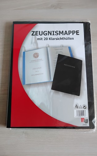 Zeugnismappe schwarz geriffelt